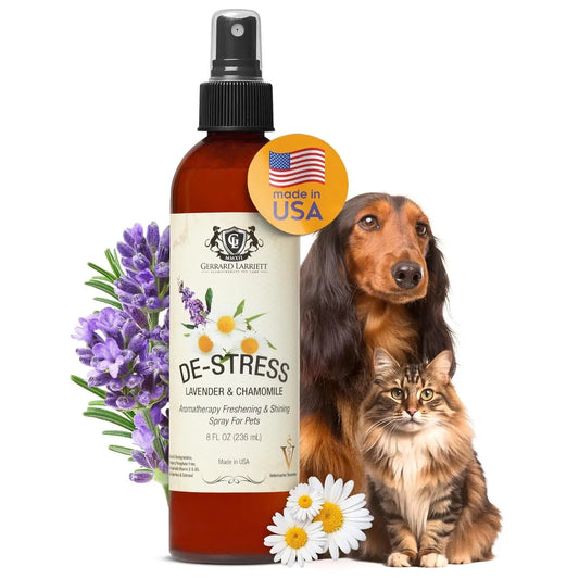 Destress Chamomile & Lavender Dog & Cat Perfume Spray 8oz – Calming Deodorizer De-Stress Lavender Chamomile