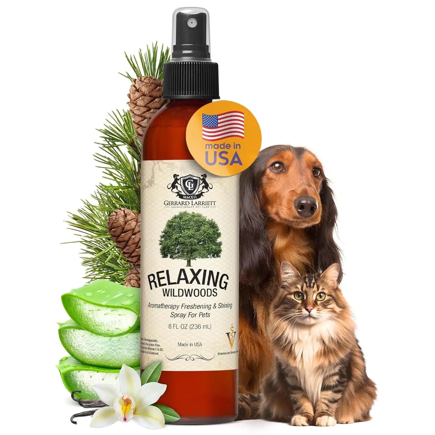 Destress Chamomile & Lavender Dog & Cat Perfume Spray 8oz – Calming Deodorizer