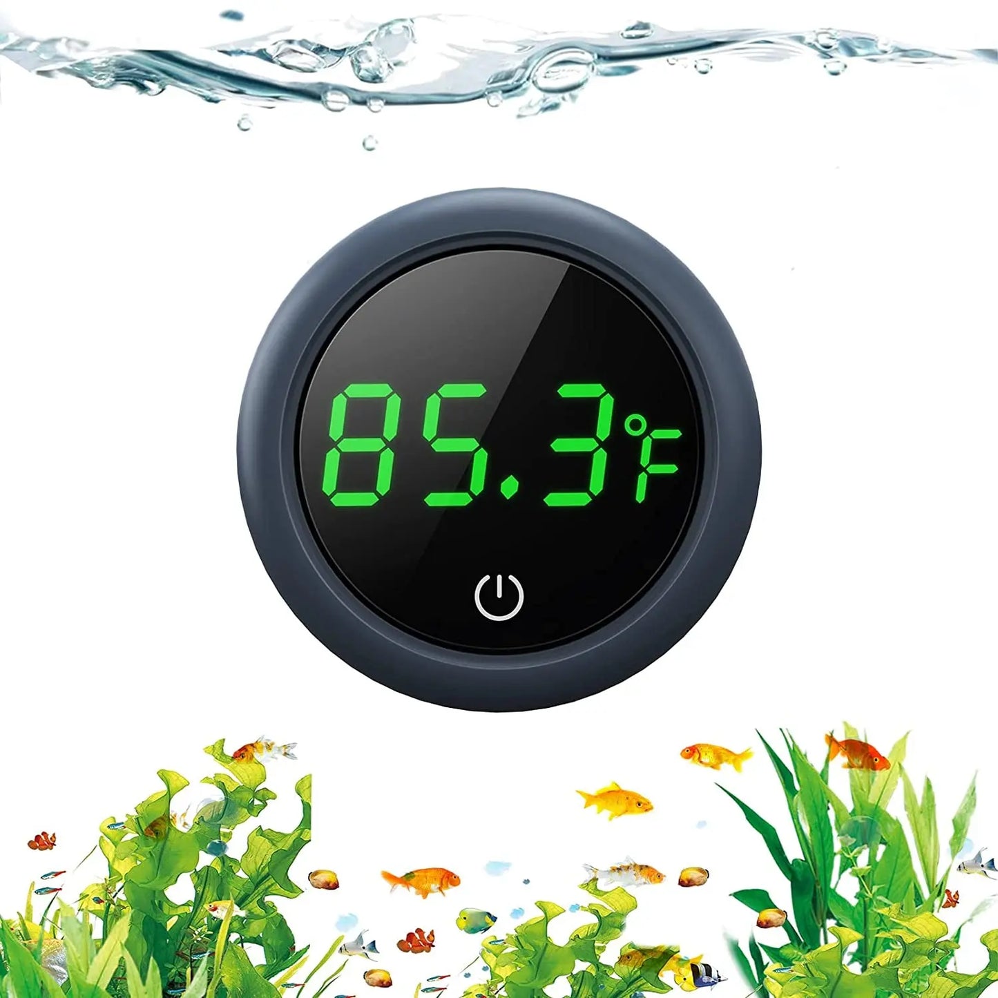Digital Aquarium Thermometer LED Display ±0.9°F Stick-On Fish Tank Gauge Default Title