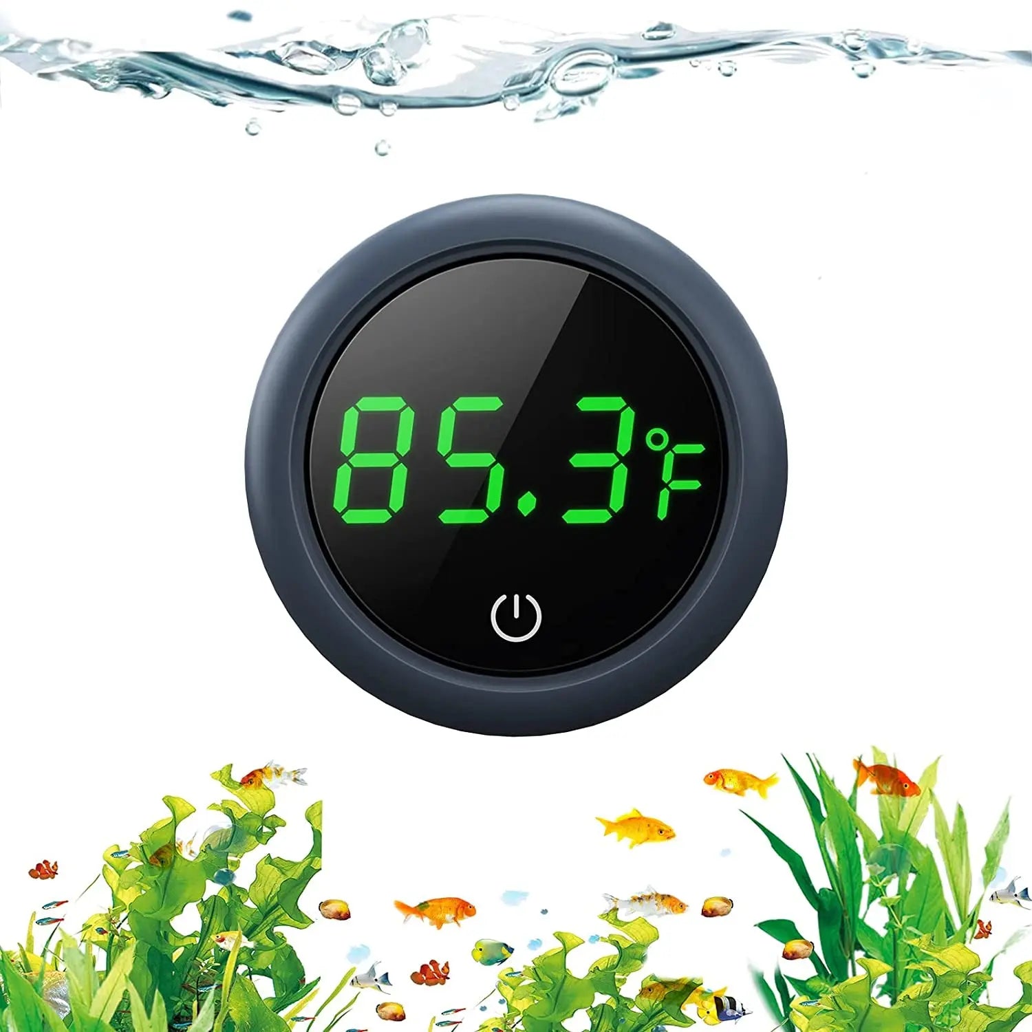 Digital Aquarium Thermometer LED Display ±0.9°F Stick-On Fish Tank Gauge Default Title
