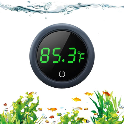 Digital Aquarium Thermometer LED Display ±0.9°F Stick-On Fish Tank Gauge Default Title