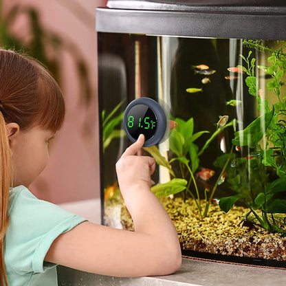 Digital Aquarium Thermometer LED Display ±0.9°F Stick-On Fish Tank Gauge