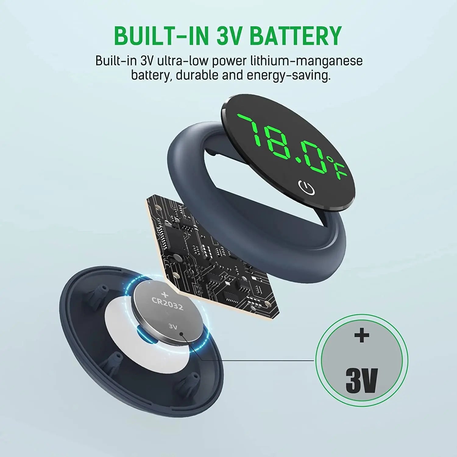 Digital Aquarium Thermometer LED Display ±0.9°F Stick-On Fish Tank Gauge