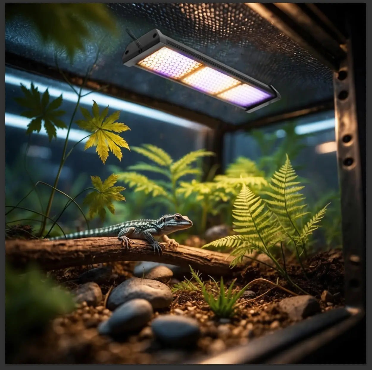 Dimmable LED Reptile UVB Lamp – 12W Long-Life Light w/ Timer & Cycles