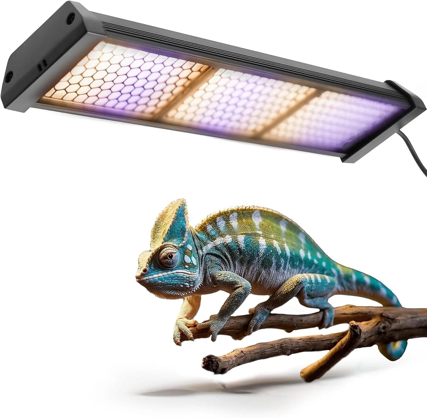Dimmable LED Reptile UVB Lamp – 12W Long-Life Light w/ Timer & Cycles 12Inch