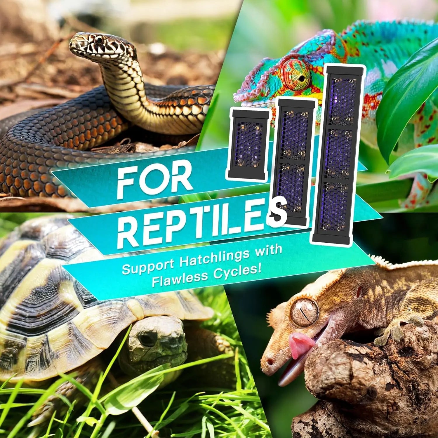 Dimmable LED Reptile UVB Lamp – 12W Long-Life Light w/ Timer & Cycles