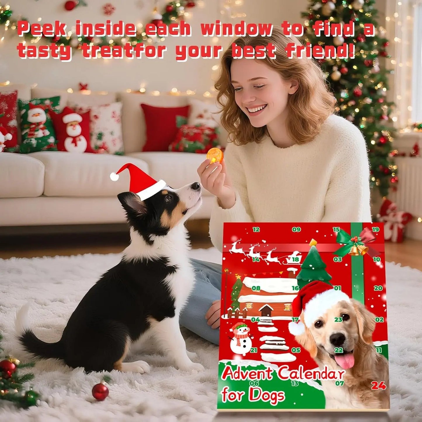 Dog Advent Calendar 2025- 24 All-Natural Christmas Treats for All Breeds