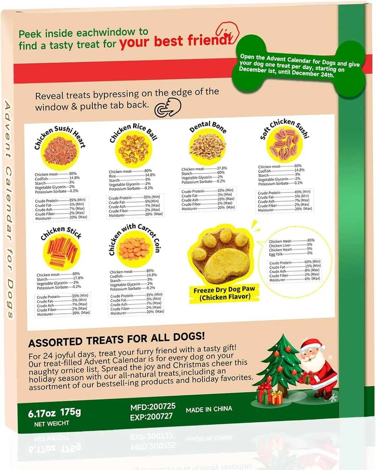 Dog Advent Calendar 2025- 24 All-Natural Christmas Treats for All Breeds