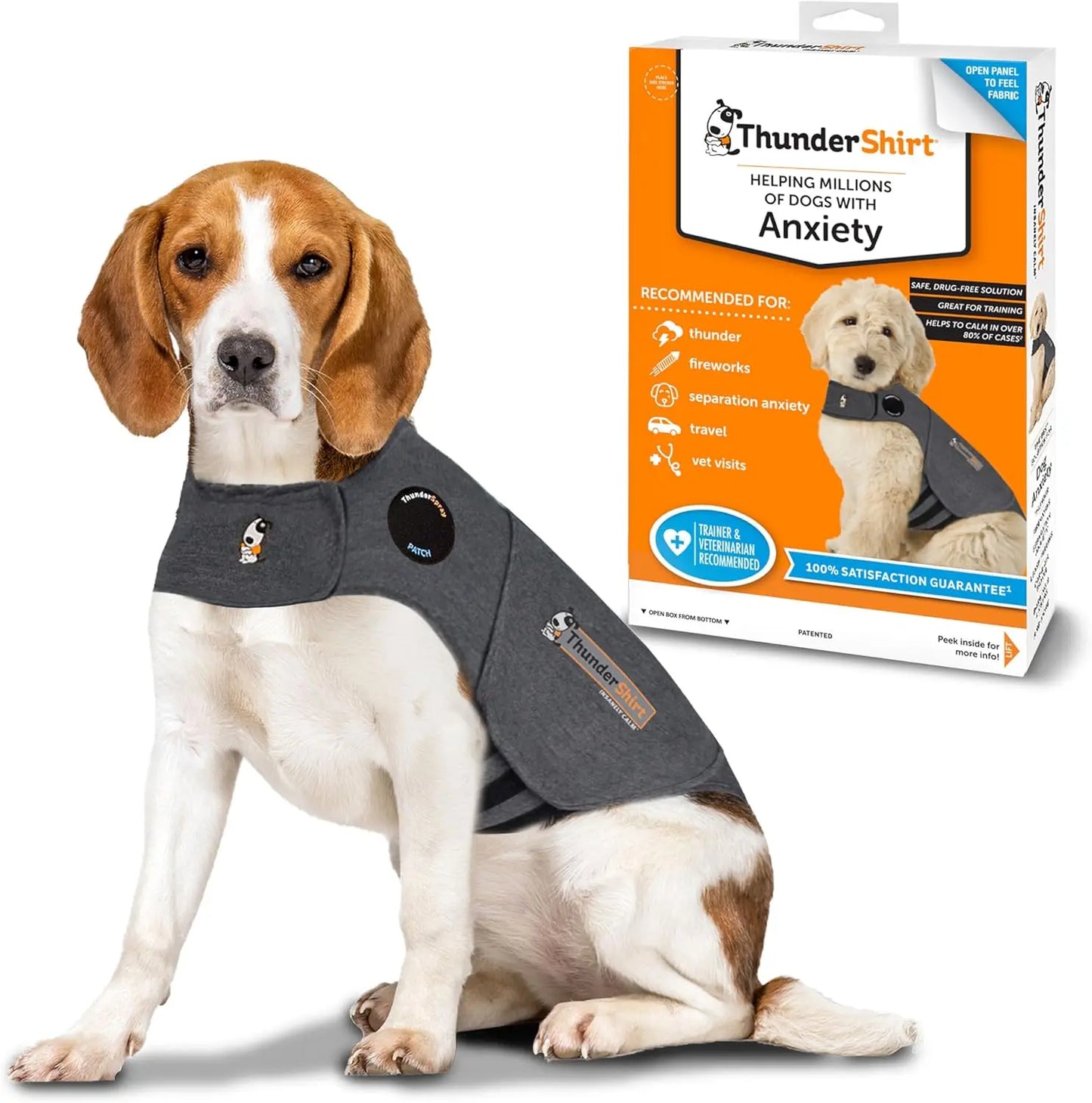 Dog Anxiety Relief Calming Vest – Soft Comfort for Stress & Thunderstorms Heather Grey Medium