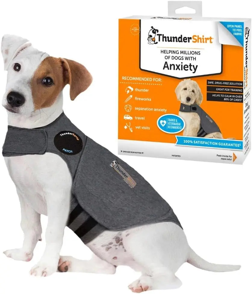 Dog Anxiety Relief Calming Vest – Soft Comfort for Stress & Thunderstorms Heather Grey Small