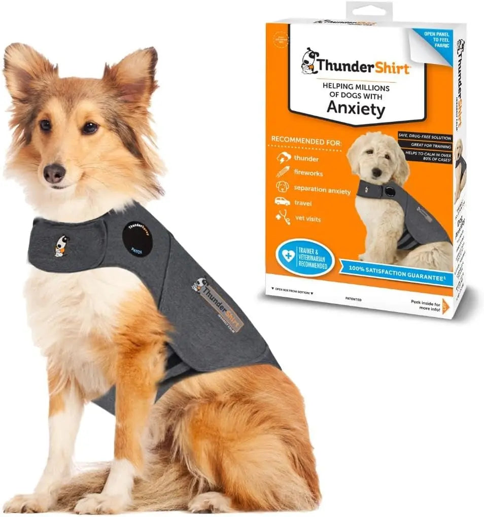 Dog Anxiety Relief Calming Vest – Soft Comfort for Stress & Thunderstorms Heather Grey Large