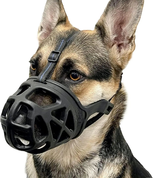 Dog Basket Muzzle Adjustable Humane Anti-Bite Training Muzzle for Dogs Black