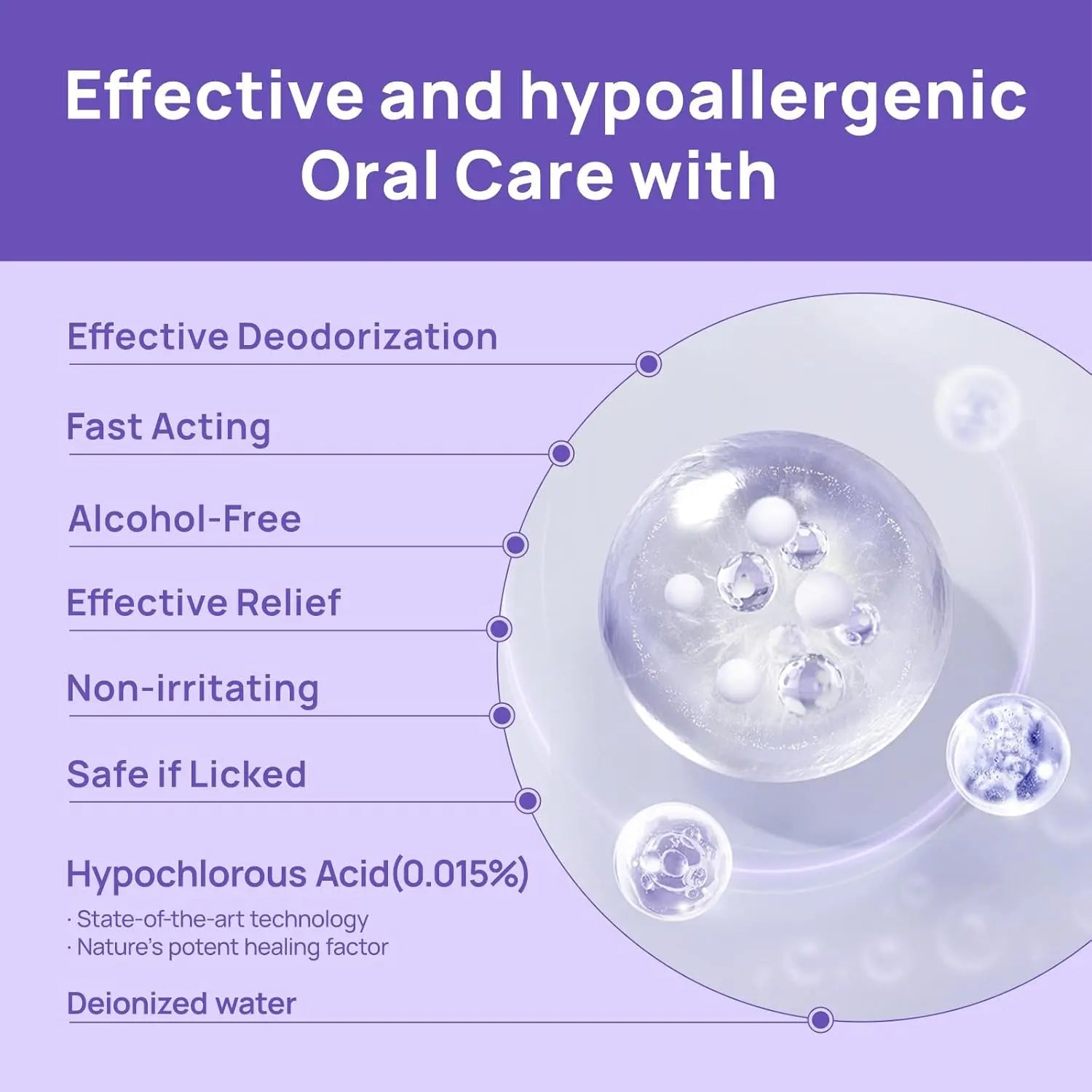 Dog/ Cat Dental Care Spray – Fresh Breath, Plaque & Tartar Control, Gum Relief, No-Brush