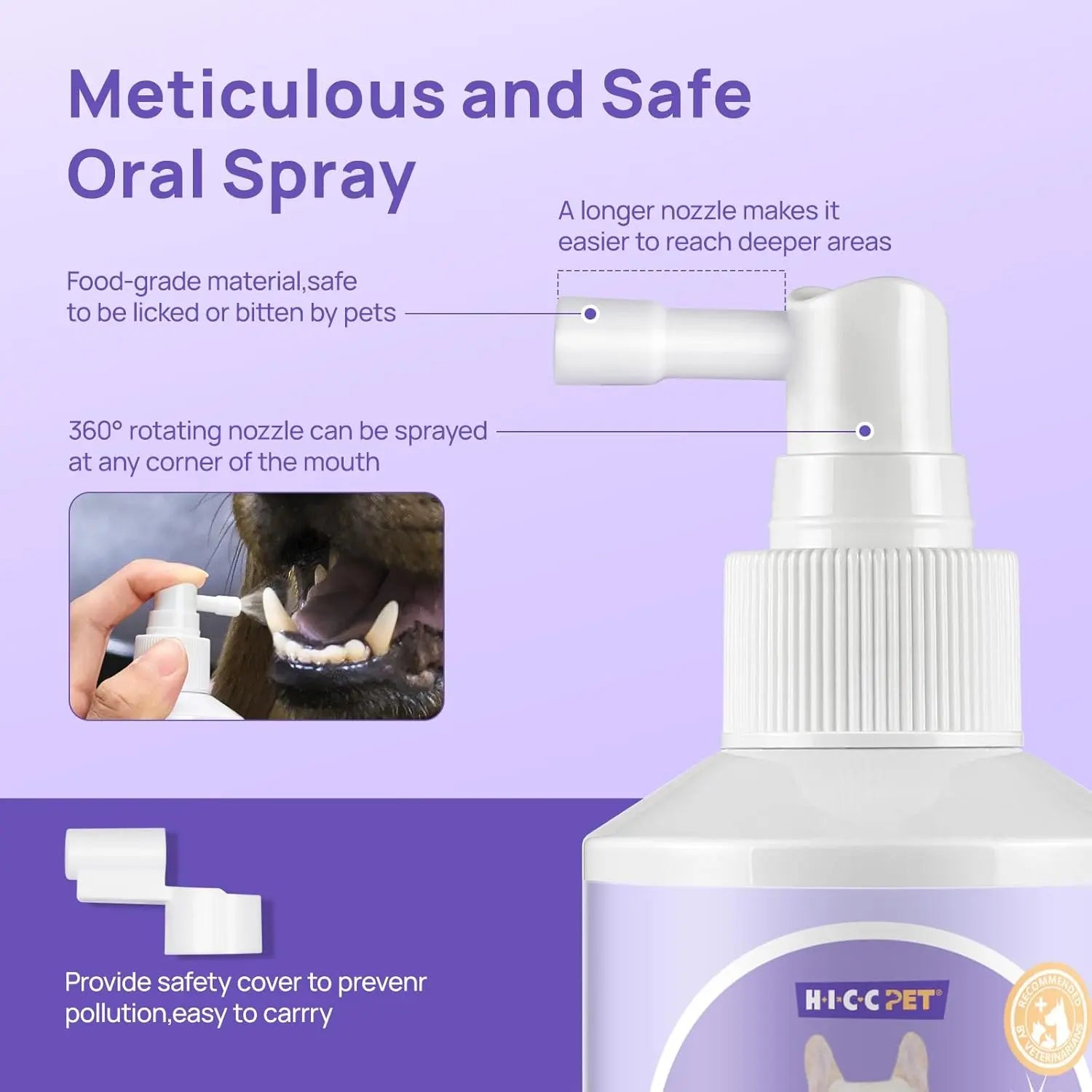 Dog/ Cat Dental Care Spray – Fresh Breath, Plaque & Tartar Control, Gum Relief, No-Brush