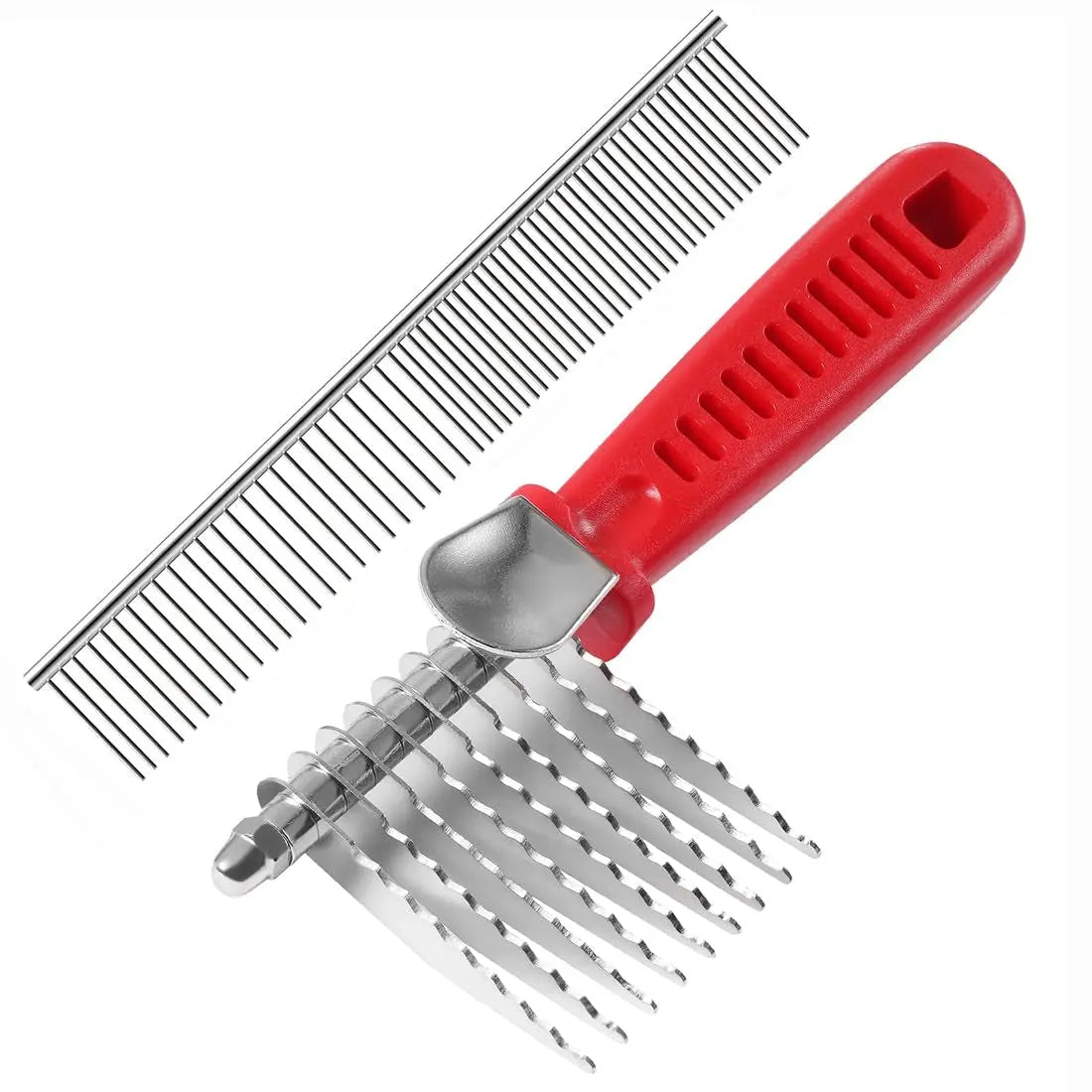 Dog Dematting Comb Stainless Steel Grooming Tool Comfort Grip Default Title