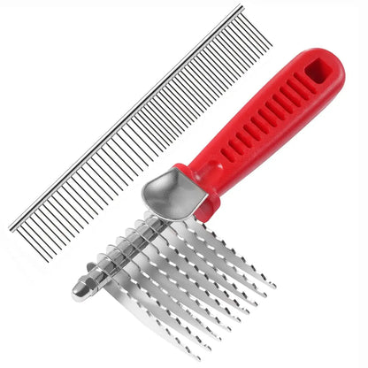 Dog Dematting Comb Stainless Steel Grooming Tool Comfort Grip Default Title