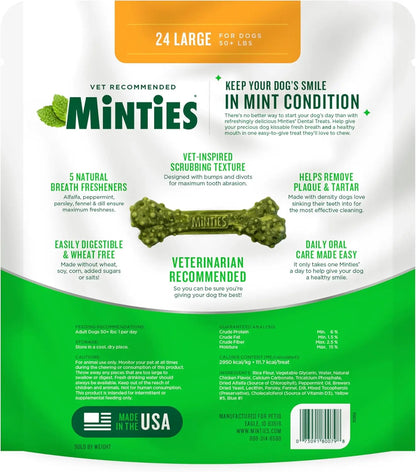 Minties Dental Dog Treats – Vet-Recommended Mint Bones for Clean Teeth
