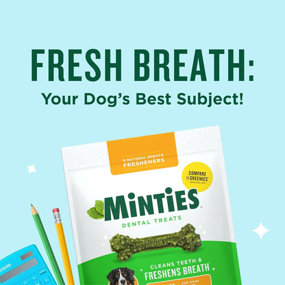 Dog Dental Chews, Vet-Recommended Mint Bones Clean Teeth, Freshen Breath & Reduce Plaque/Tartar