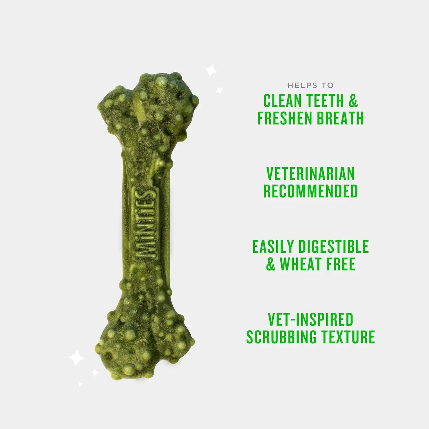 Dog Dental Chews, Vet-Recommended Mint Bones Clean Teeth, Freshen Breath & Reduce Plaque/Tartar