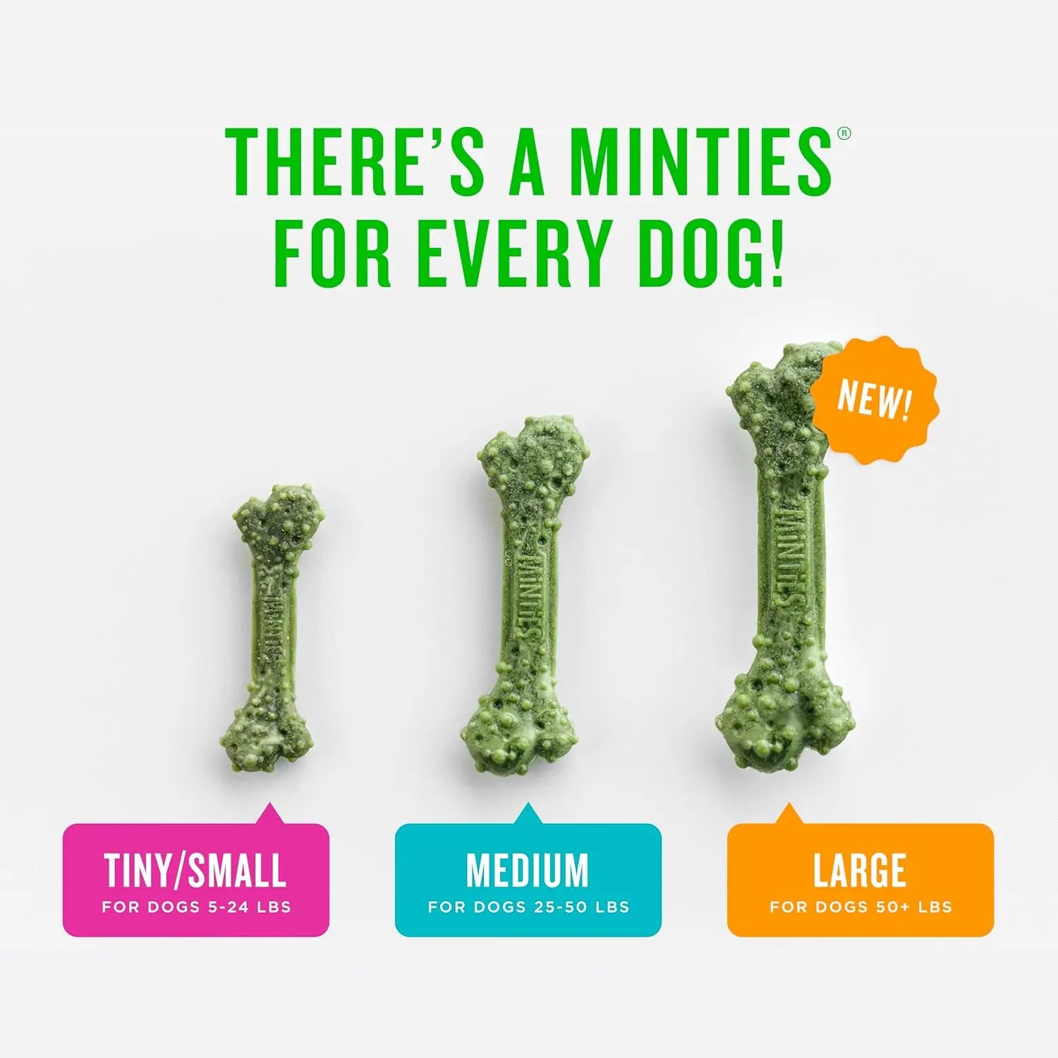 Dog Dental Chews, Vet-Recommended Mint Bones Clean Teeth, Freshen Breath & Reduce Plaque/Tartar