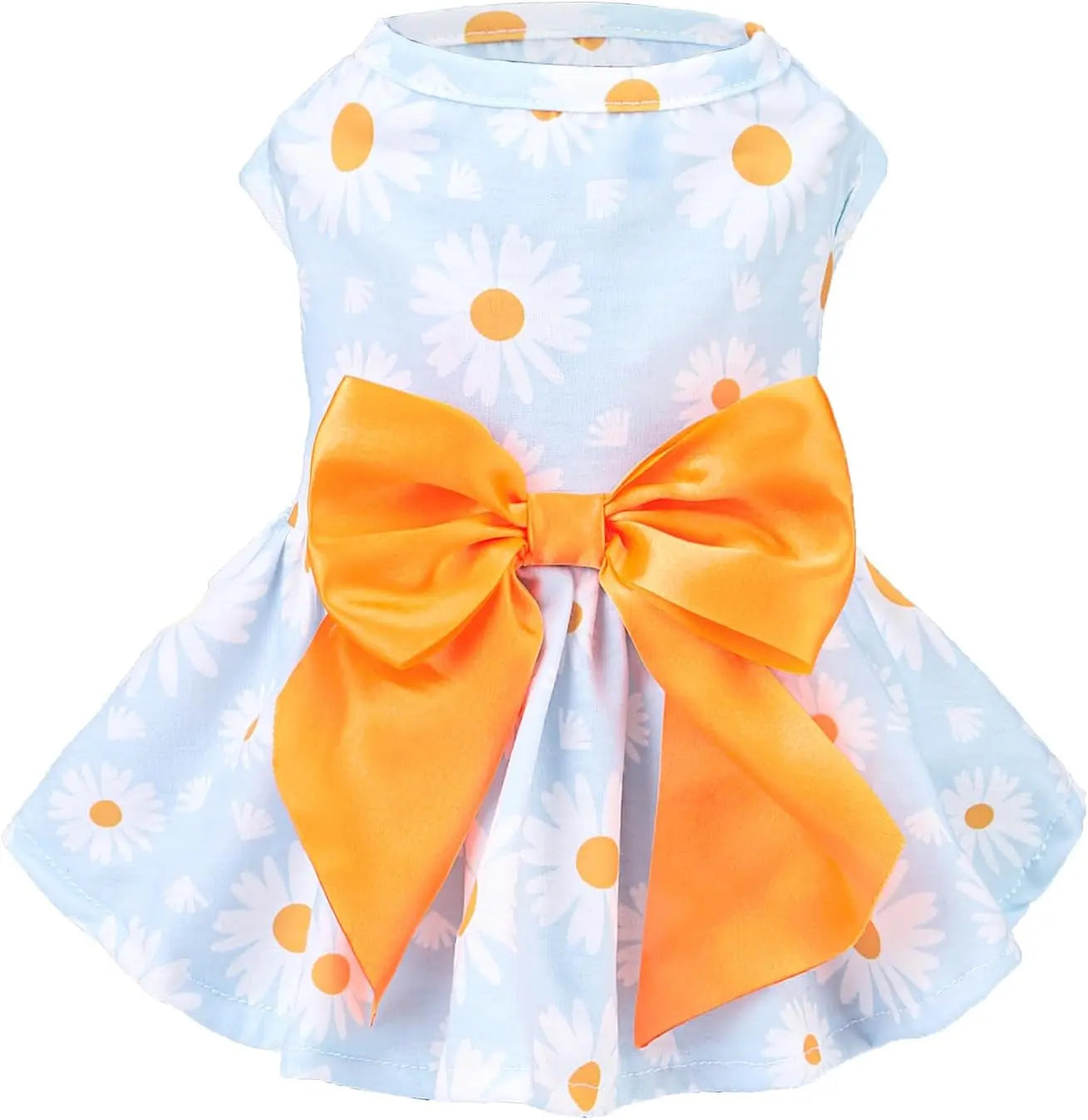 Dog Dress Cute Small Dog Outfit Cotton Puppy Clothes Breathable All Colors Blue(Daisy)