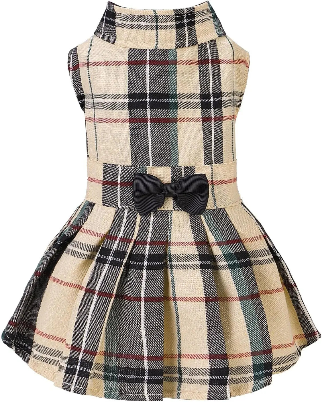 Dog Dress Cute Small Dog Outfit Cotton Puppy Clothes Breathable All Colors Beige(Classic Plaid) Large