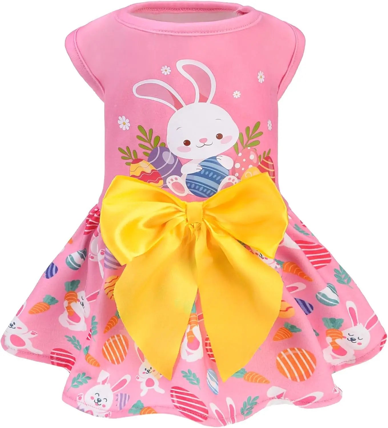 Dog Dress Cute Small Dog Outfit Cotton Puppy Clothes Breathable All Colors Pink(Easter)