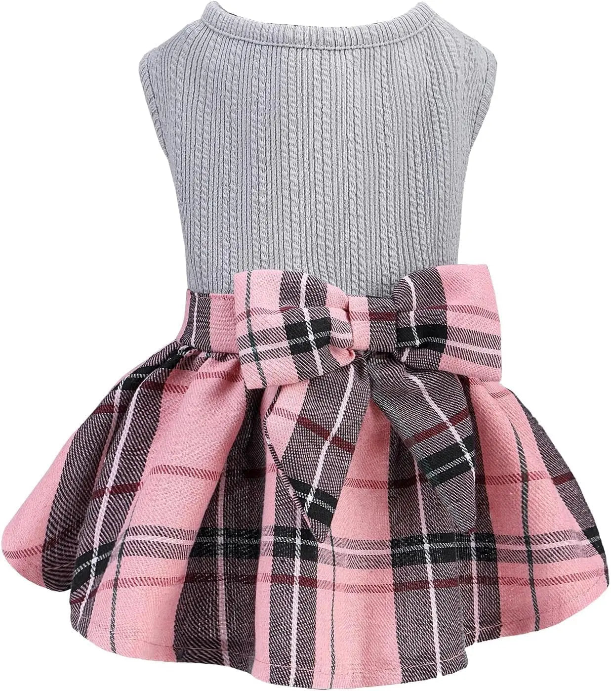 Dog Dress Cute Small Dog Outfit Cotton Puppy Clothes Breathable All Colors Grey(Plaid)