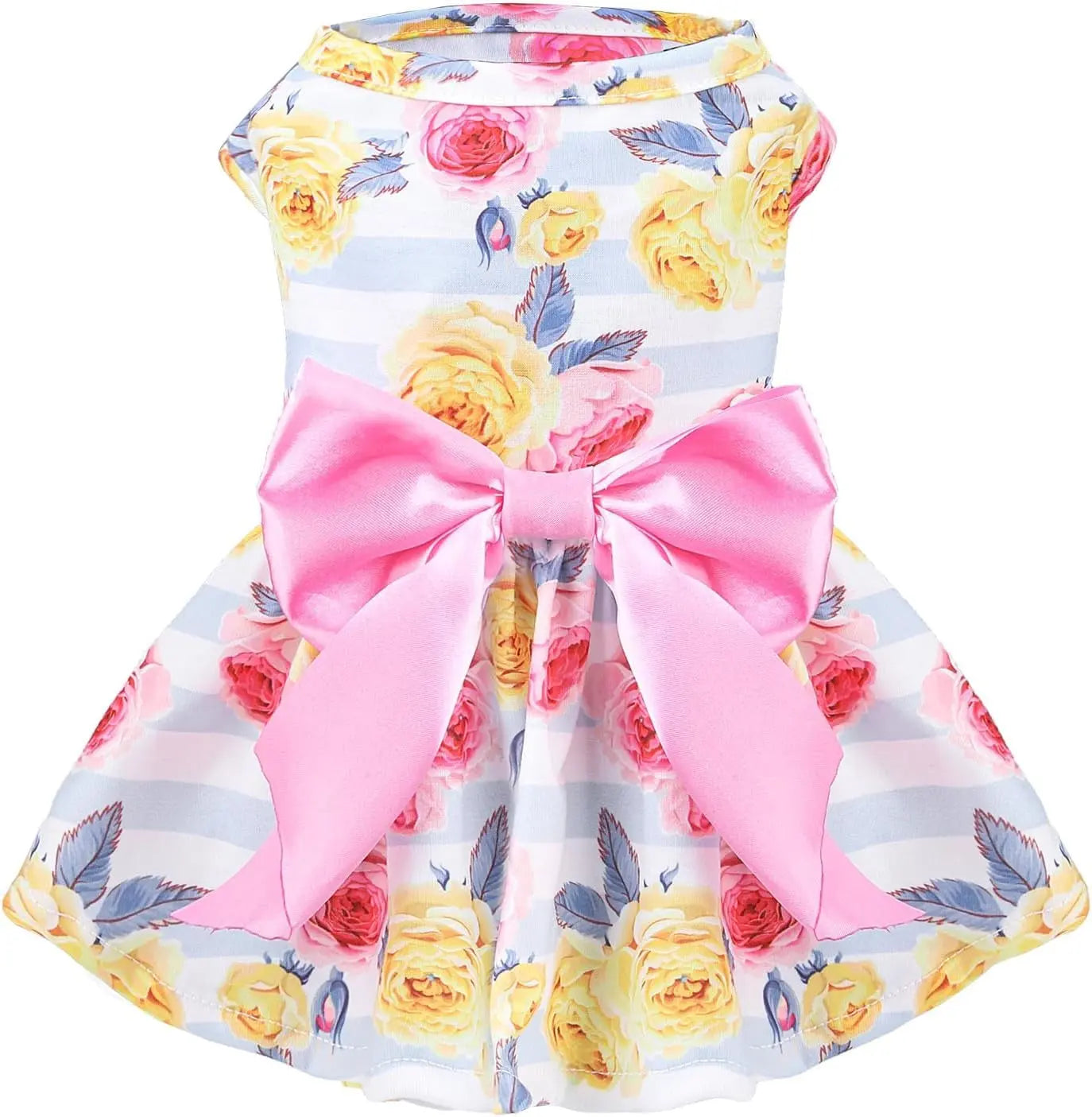 Dog Dress Cute Small Dog Outfit Cotton Puppy Clothes Breathable All Colors Pink(Floral) Large