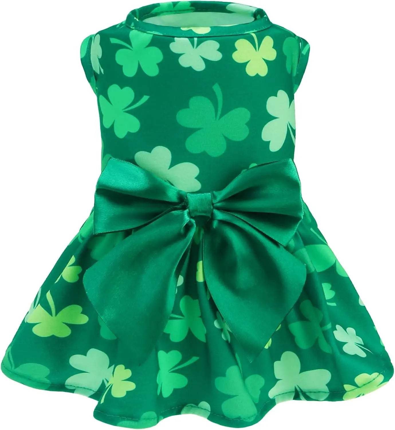 Dog Dress Cute Small Dog Outfit Cotton Puppy Clothes Breathable All Colors Green(Shamrock)