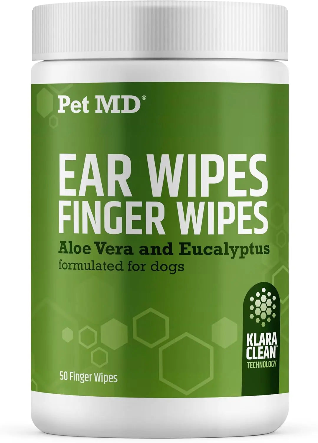 Dog Ear Cleaning Finger Wipes 50ct – Extra Coverage Design with Aloe & Eucalyptus Finger Wipes
