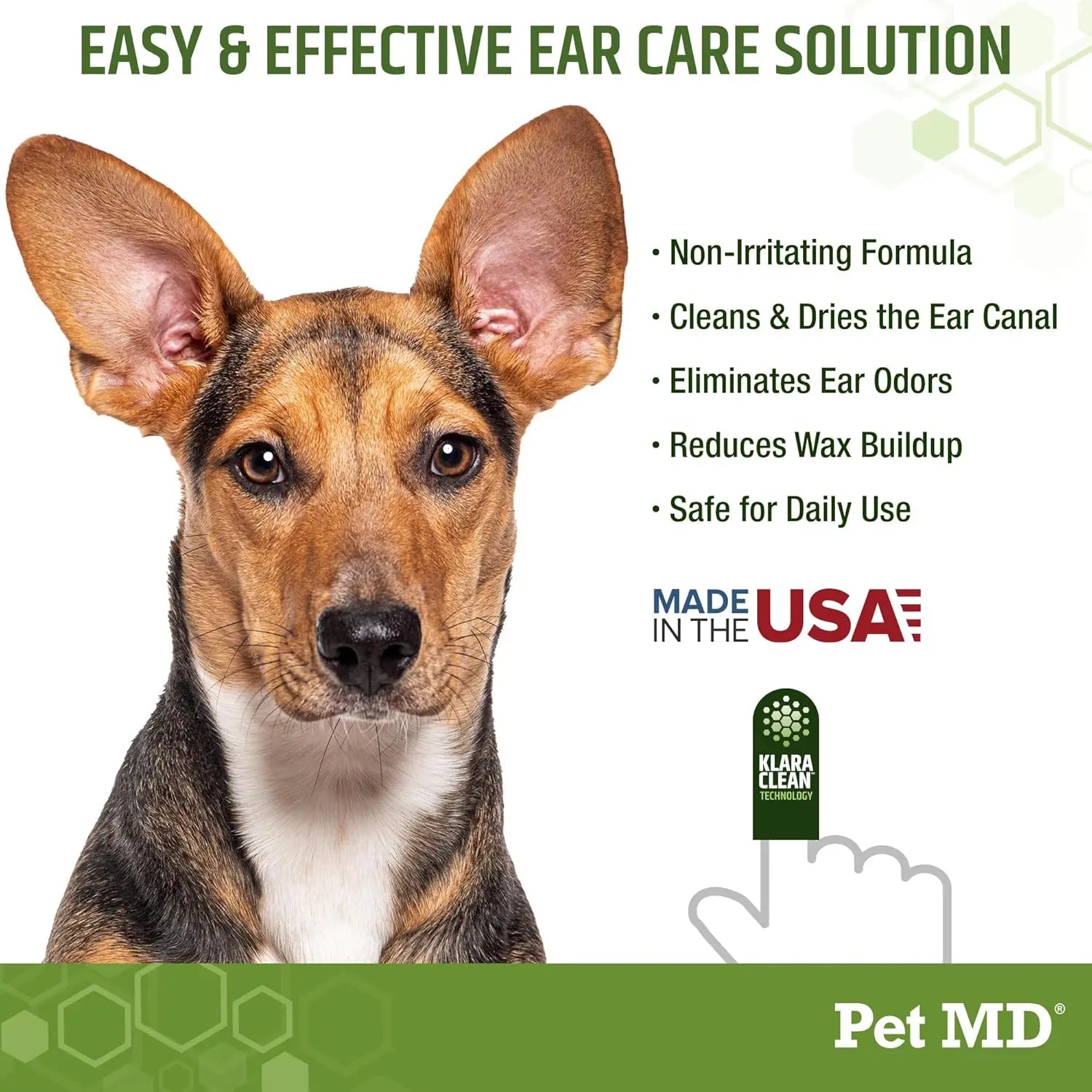 Dog Ear Cleaning Finger Wipes 50ct – Extra Coverage Design with Aloe & Eucalyptus
