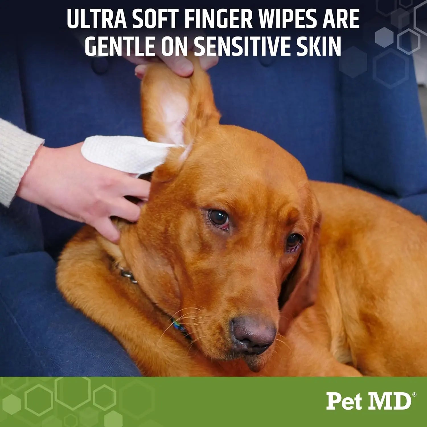 Dog Ear Cleaning Finger Wipes 50ct – Extra Coverage Design with Aloe & Eucalyptus