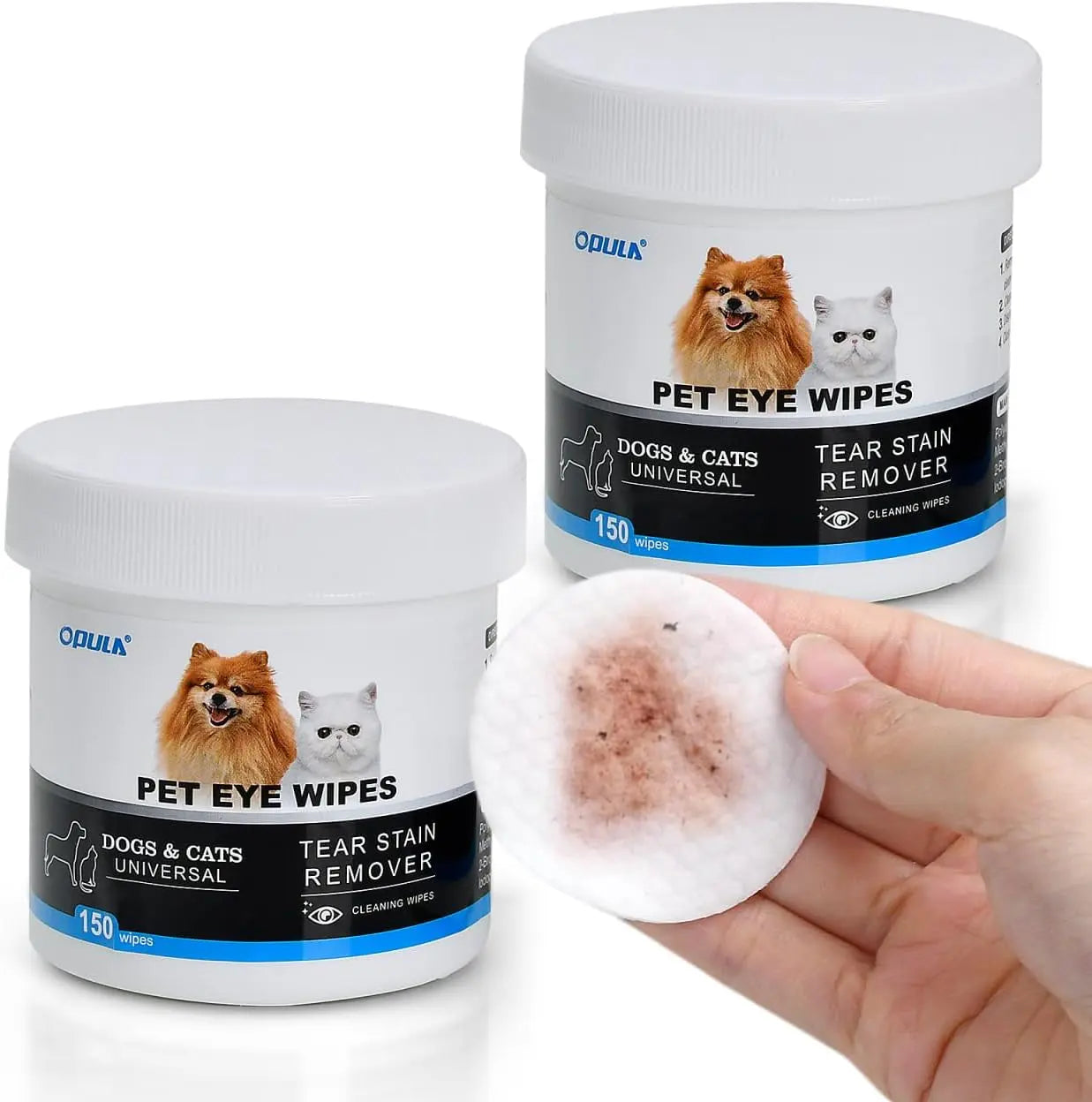 Dog Eye Wipes Tear Stain Remover Hypoallergenic Biodegradable 300 Count 300Pz