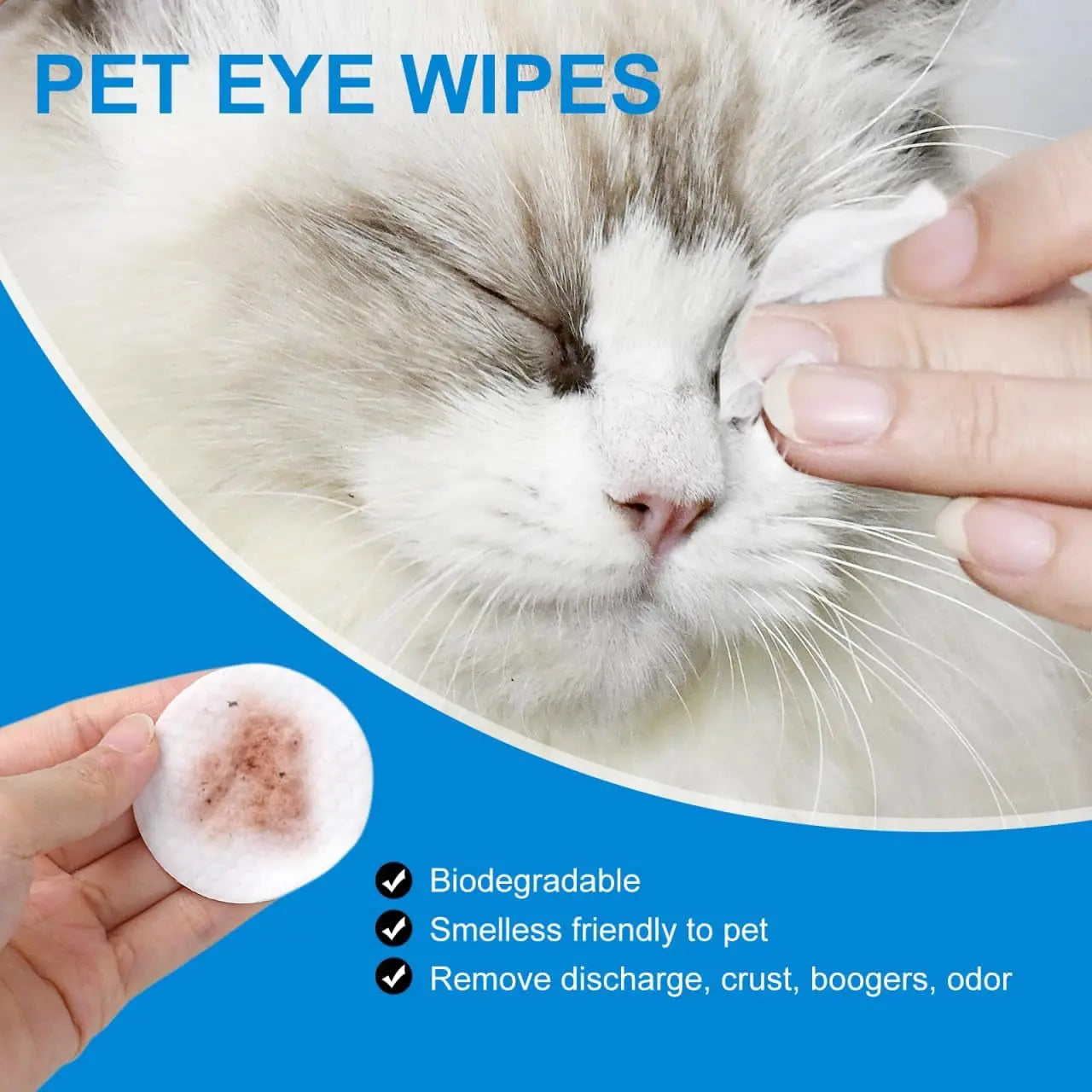 Dog Eye Wipes Tear Stain Remover Hypoallergenic Biodegradable 300 Count
