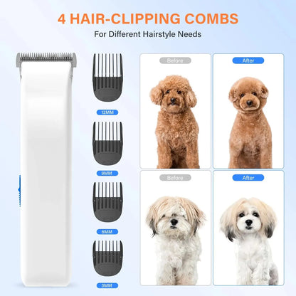 Dog Grooming Vacuum Kit 5-in-1 Clippers & Brush w/ 1.4L Dust Cup for Pets