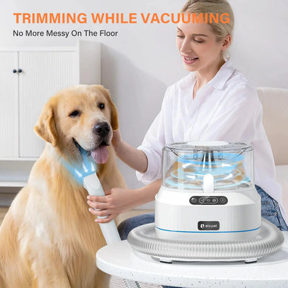 Dog Grooming Vacuum Kit 5-in-1 Clippers & Brush w/ 1.4L Dust Cup for Pets