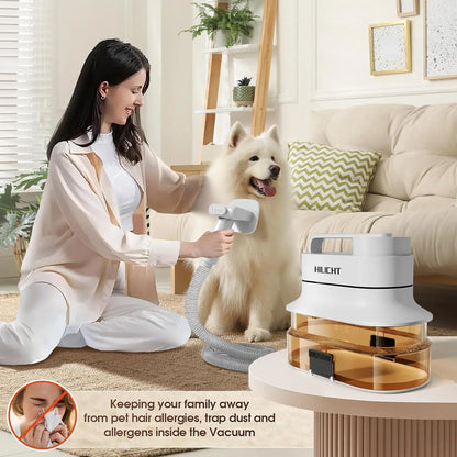 Dog Grooming Vacuum Kit – 6-in-1 Pet Hair Trimmer w/ Nail Clipper & 4L Dust Cup