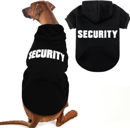 Dog Hoodie Security Fleece Sweatshirt w/ Leash Hole Warm Pet Costume for Small Dogs