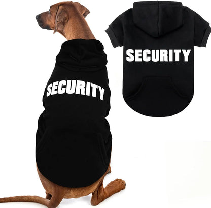 Dog Hoodie Security Fleece Sweatshirt w/ Leash Hole Warm Pet Costume for Small Dogs