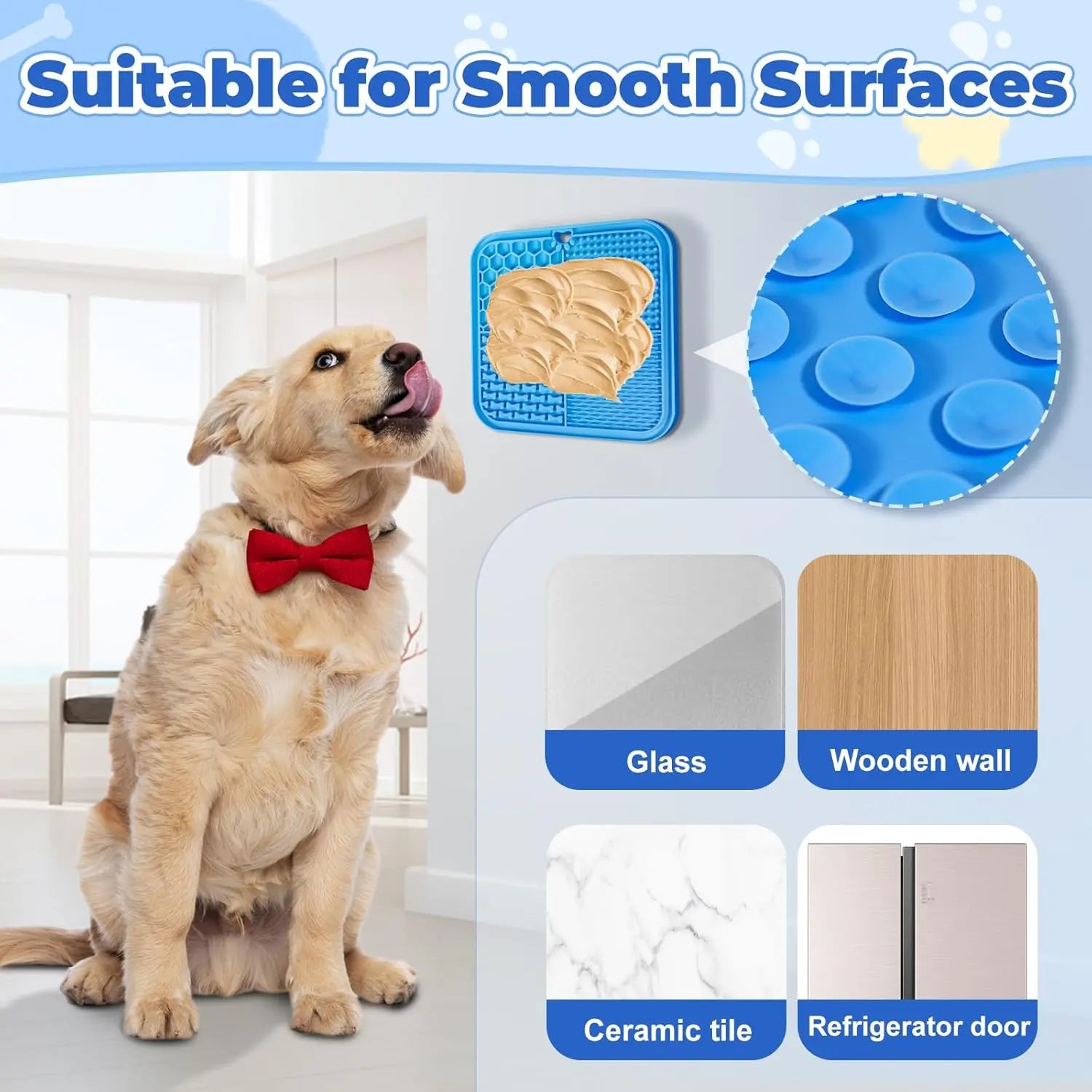 Dog Lick Mat 3-Pack, Suction Cups, Slow Feeder for Dogs & Cats, Dishwasher/Microwave Safe