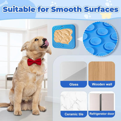 Dog Lick Mat 3-Pack, Suction Cups, Slow Feeder for Dogs & Cats, Dishwasher/Microwave Safe