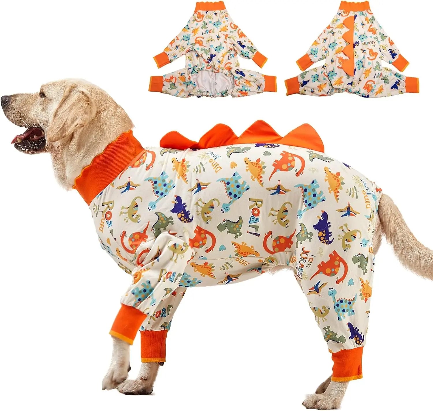 Dog Pajamas For Large Dogs – Anti-Lick Recovery Wear Jurassic Knit UV Suit X-Large