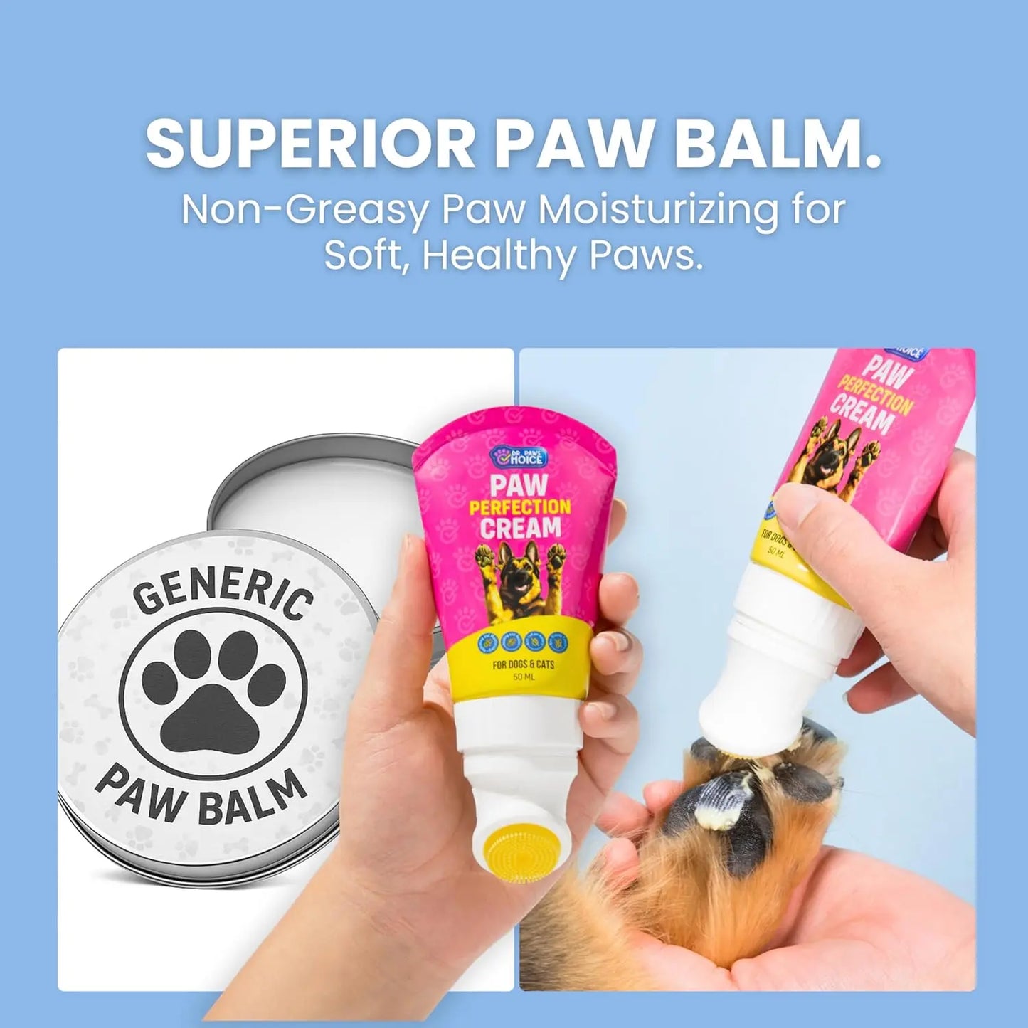 Dog Paw Balm for Dry, Cracked Paws – Natural, Lick-Safe, Non-Greasy Moisturizer