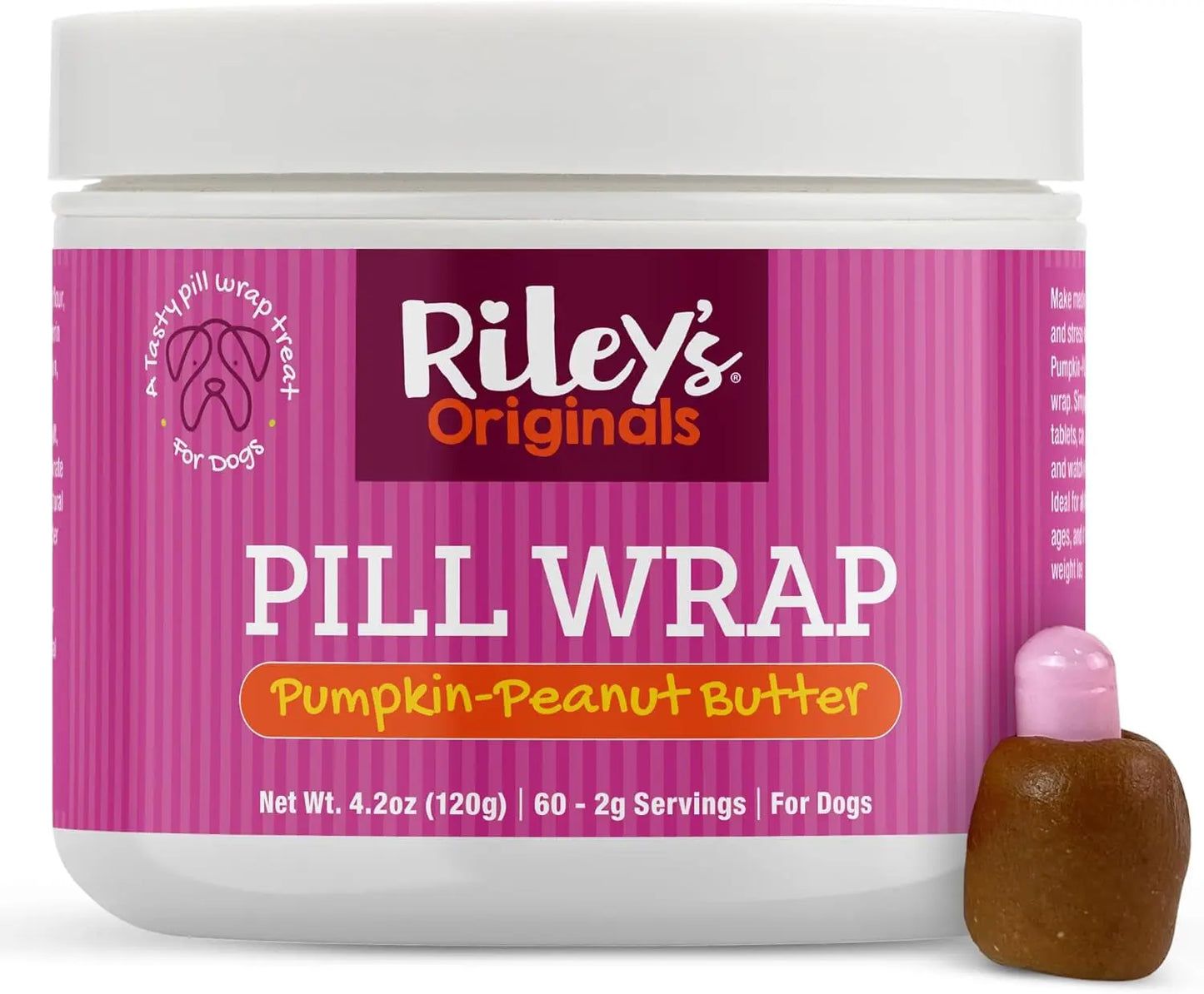 Dog Pill Wrap Paste Cheese & Bacon Flavor, Easy Pill Masking Treat Pumpkin-Peanut Butter 4.2 Oz