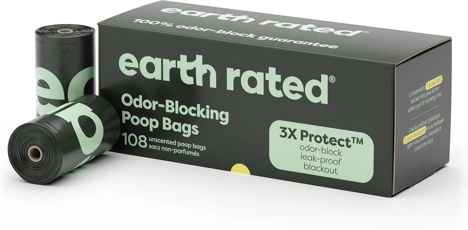 Dog Poop Bags Leak Proof 108 Count – Odor Blocking, Unscented Pet Waste Bags Odor Blocking 108 Bags