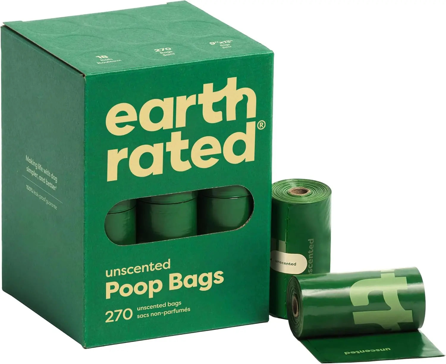 Dog Poop Bags Leak Proof 108 Count – Odor Blocking, Unscented Pet Waste Bags Unscented 270 Bags