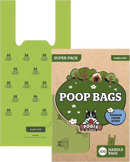 Dog Poop Bags with Handles 300ct – Extra Thick, Leak-Proof, Fresh Scent Scented 1 Count (Pack Of 300)