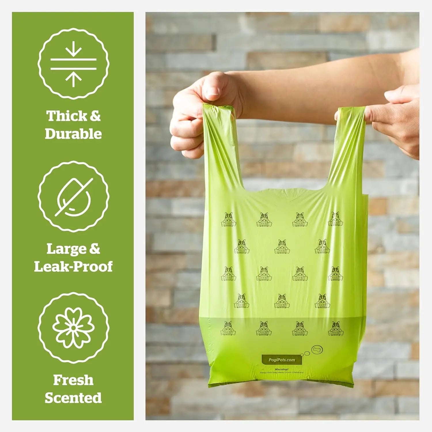Dog Poop Bags with Handles 300ct – Extra Thick, Leak-Proof, Fresh Scent