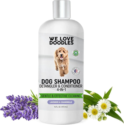 Dog Shampoo Conditioner for Goldendoodles & Doodles 4-in-1 16oz Lavender